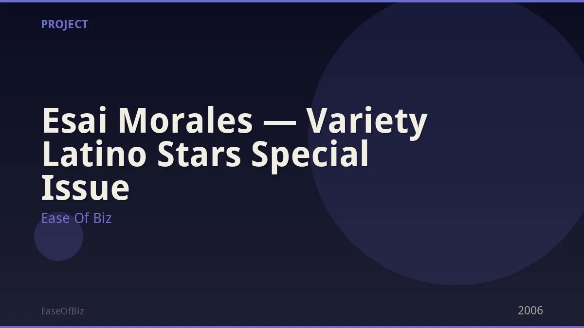 Esai Morales — Variety Latino Stars Special Issue