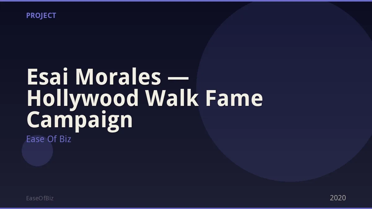 Esai Morales — Hollywood Walk Fame Campaign