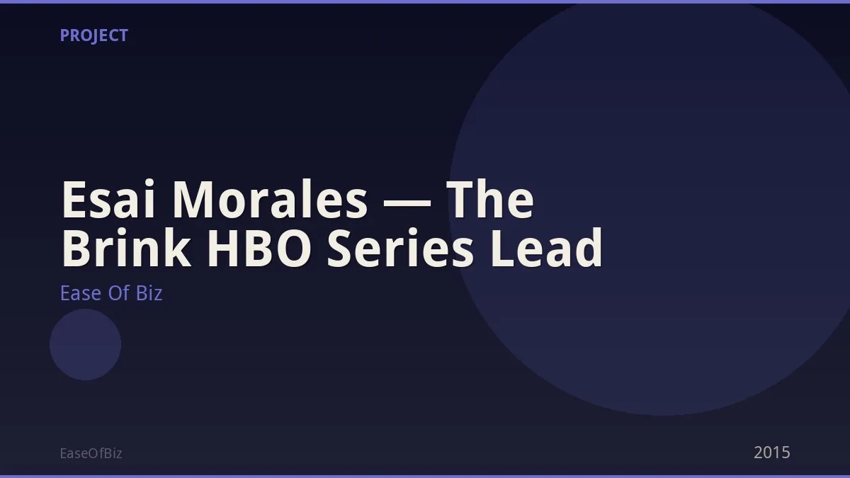 Esai Morales — The Brink HBO Series Lead