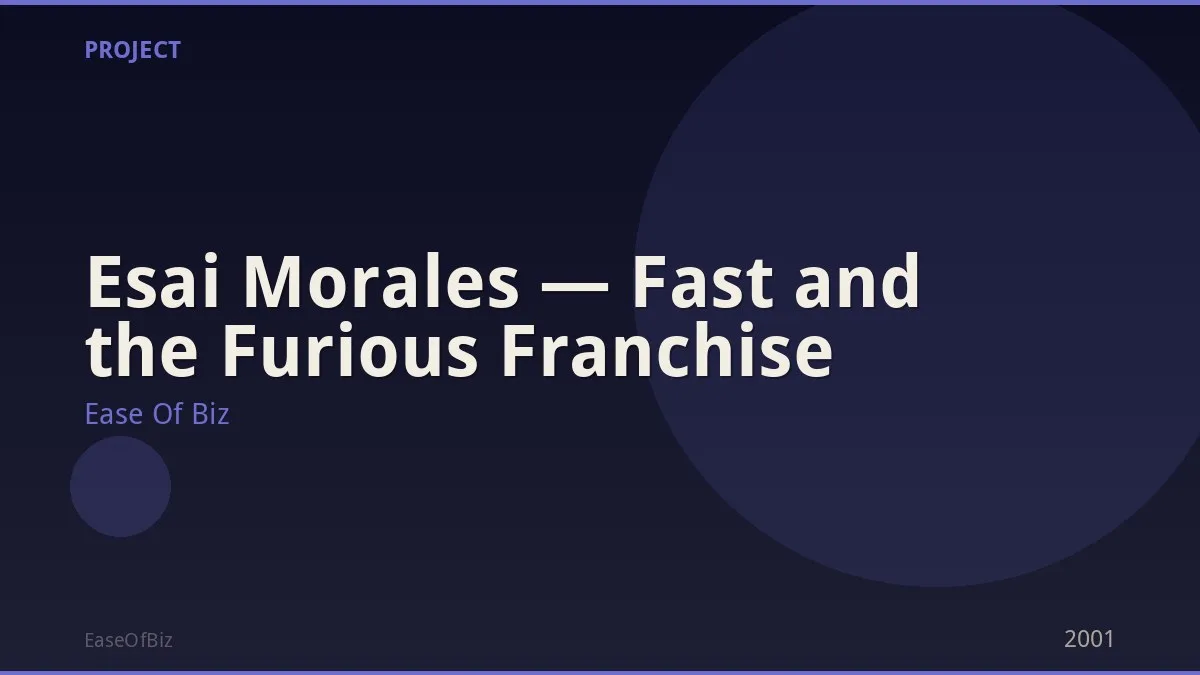 Esai Morales — Fast and the Furious Franchise