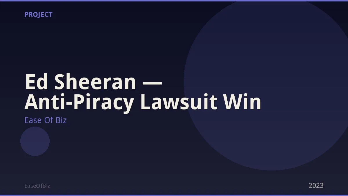 Ed Sheeran — Anti-Piracy Lawsuit Win