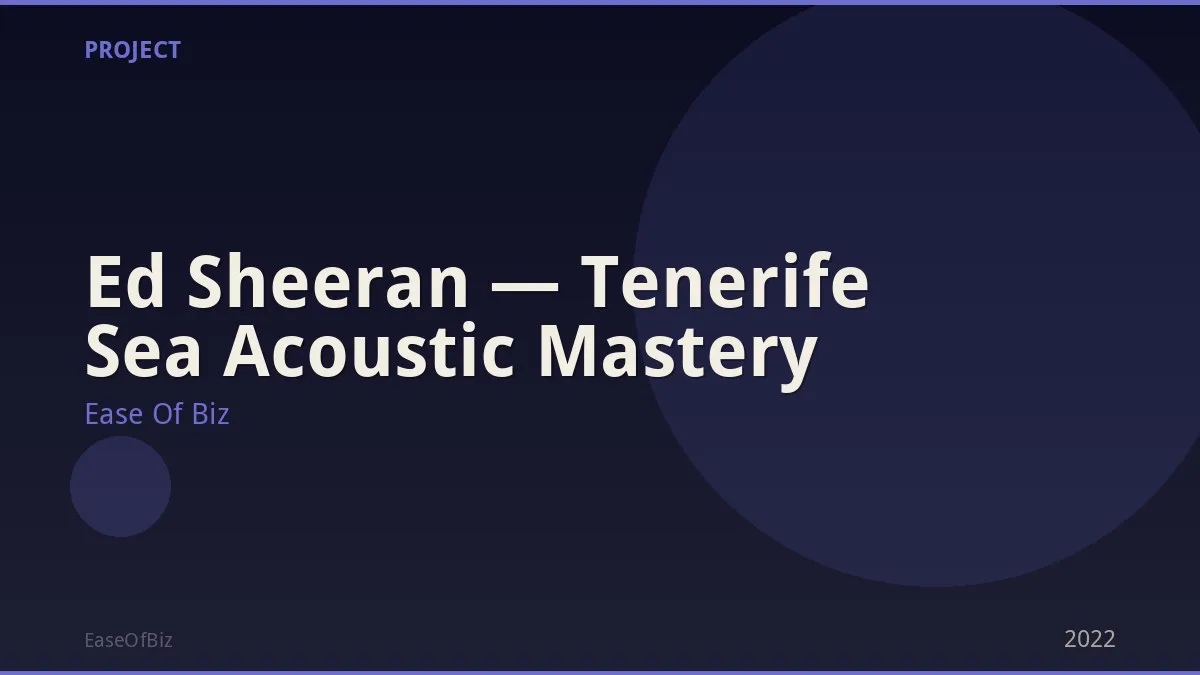 Ed Sheeran — Tenerife Sea Acoustic Mastery