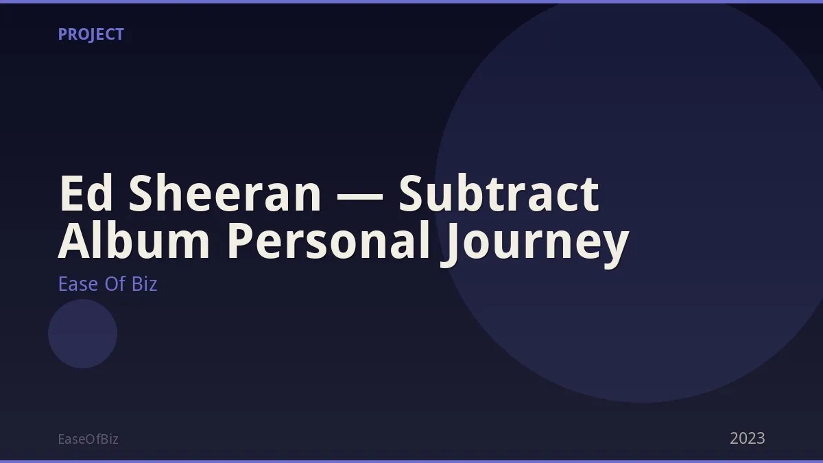 Ed Sheeran — Subtract Album Personal Journey