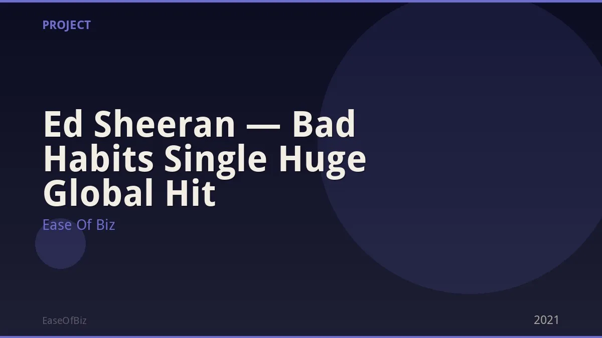 Ed Sheeran — Bad Habits Single Huge Global Hit