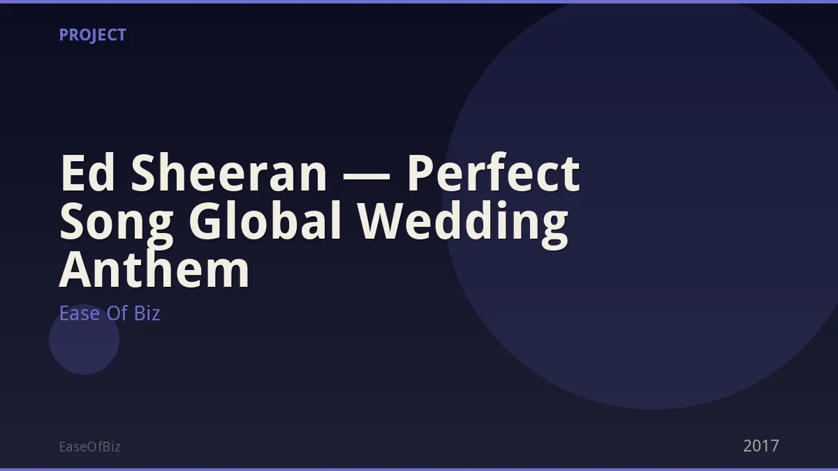 Ed Sheeran — Perfect Song Global Wedding Anthem