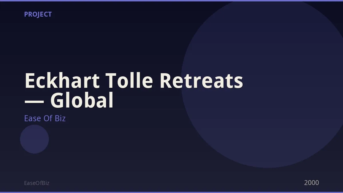 Eckhart Tolle Retreats — Global