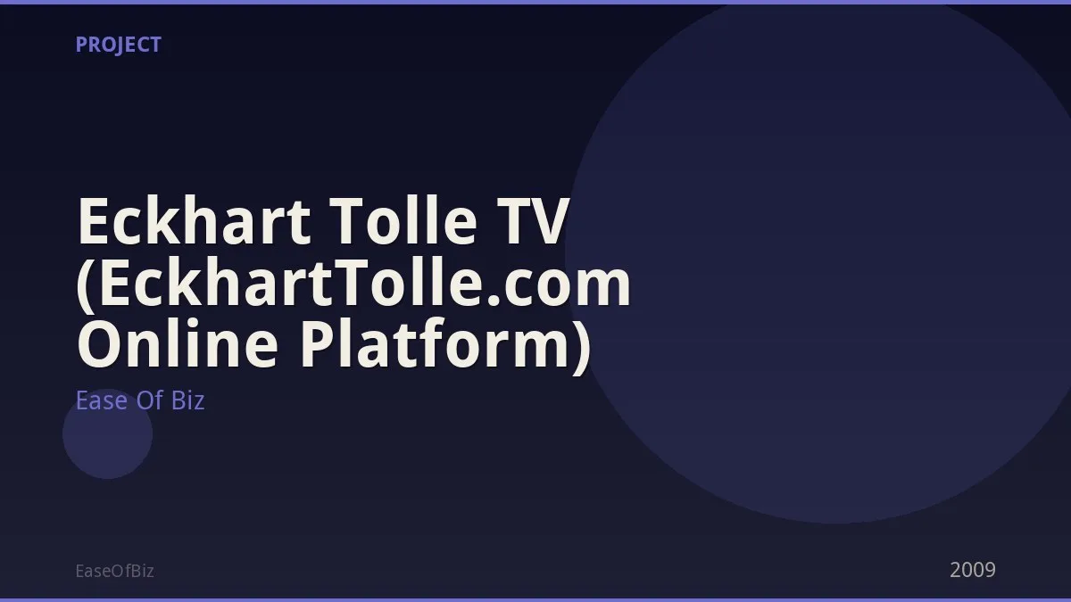 Eckhart Tolle TV (EckhartTolle.com Online Platform)