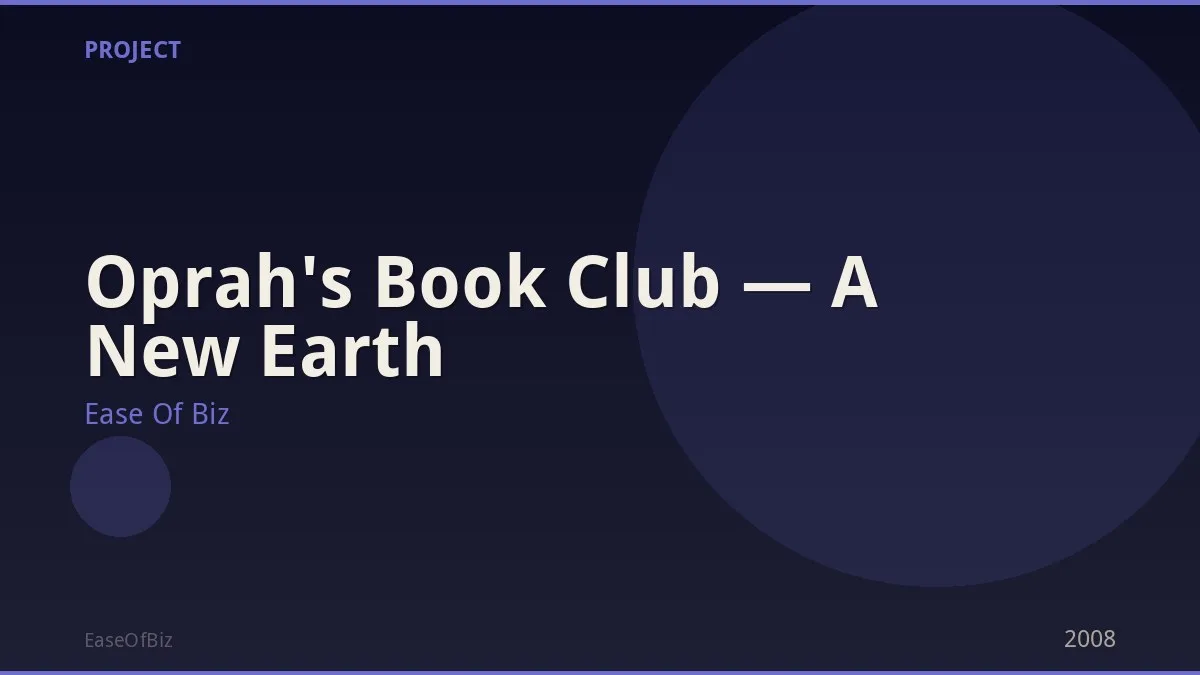 Oprah's Book Club — A New Earth