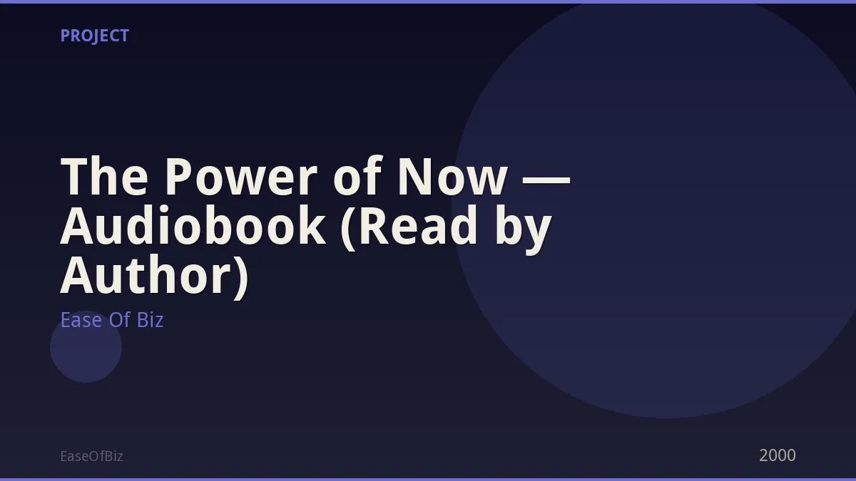 The Power of Now — Audiobook (Read by Author)