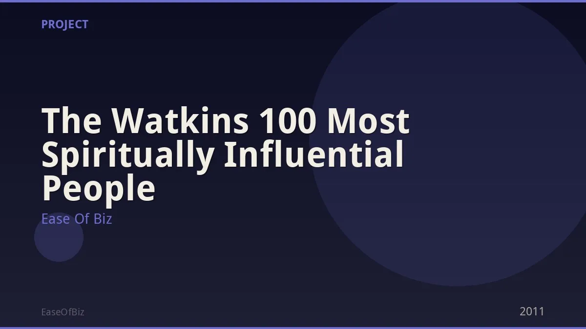The Watkins 100 Most Spiritually Influential People