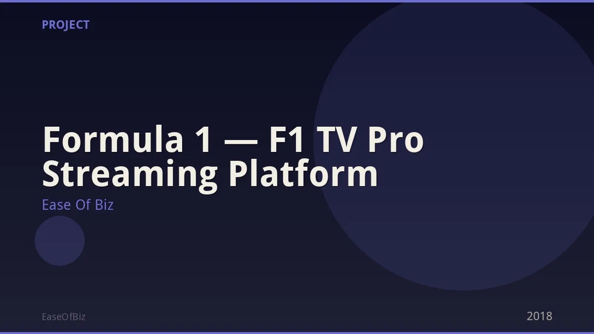 Formula 1 — F1 TV Pro Streaming Platform