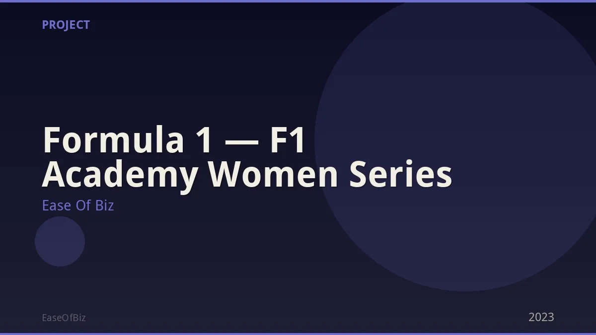 Formula 1 — F1 Academy Women Series