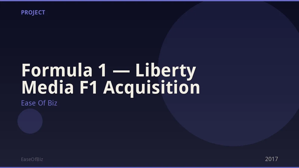 Formula 1 — Liberty Media F1 Acquisition
