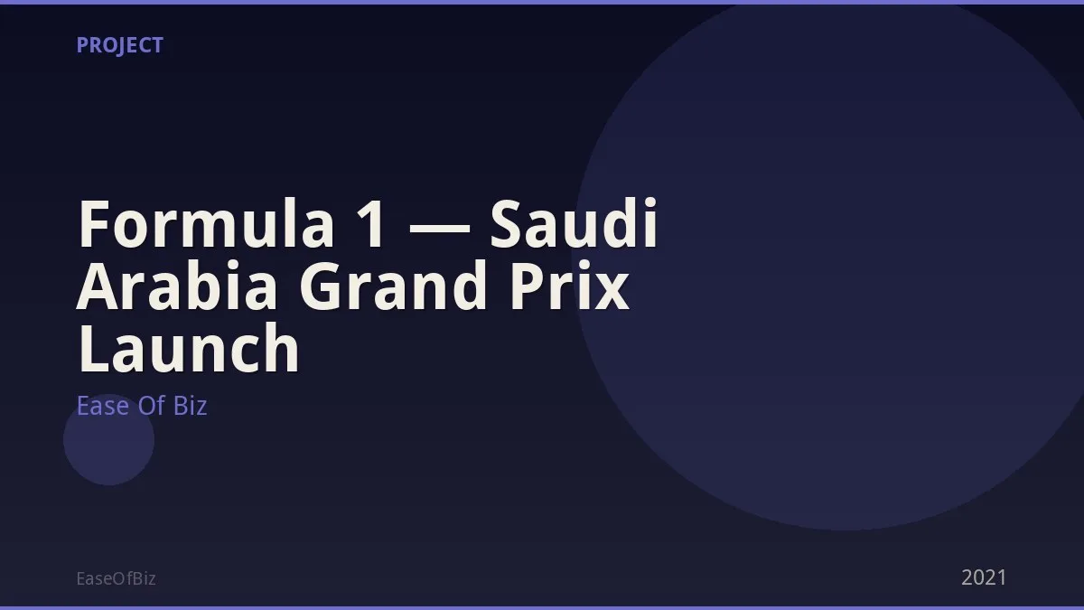 Formula 1 — Saudi Arabia Grand Prix Launch