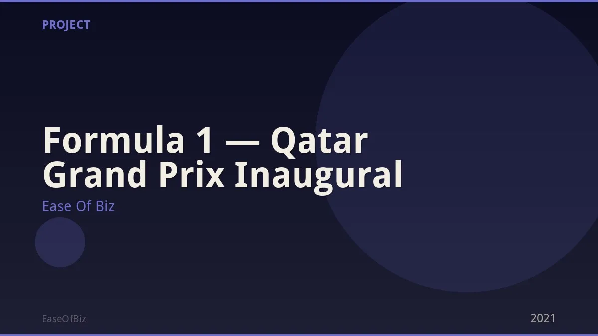 Formula 1 — Qatar Grand Prix Inaugural