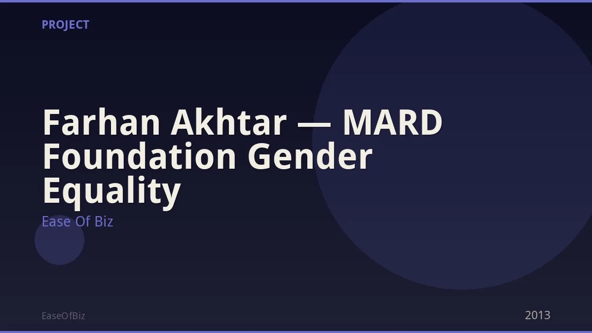 Farhan Akhtar — MARD Foundation Gender Equality