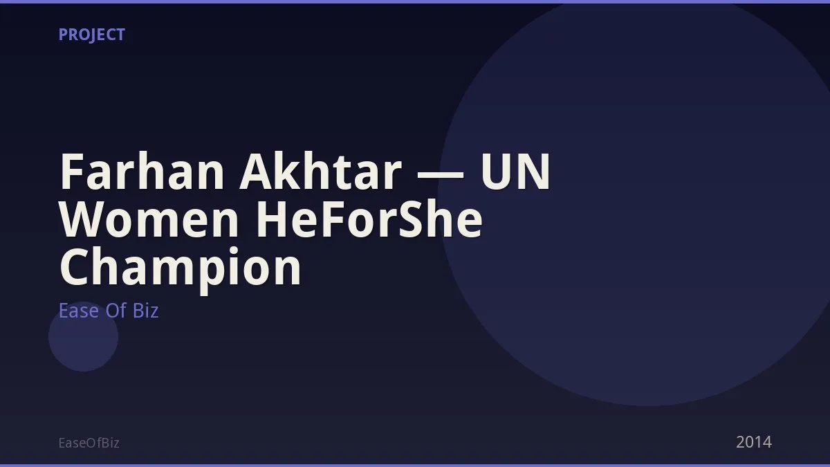 Farhan Akhtar — UN Women HeForShe Champion