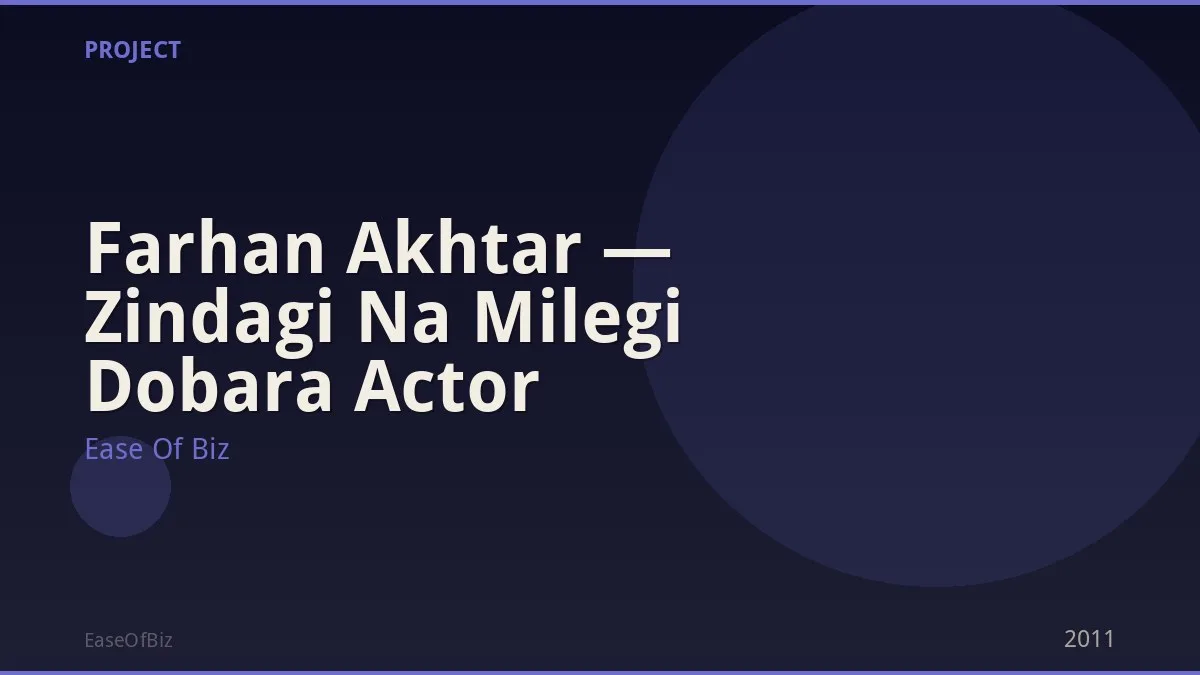 Farhan Akhtar — Zindagi Na Milegi Dobara Actor