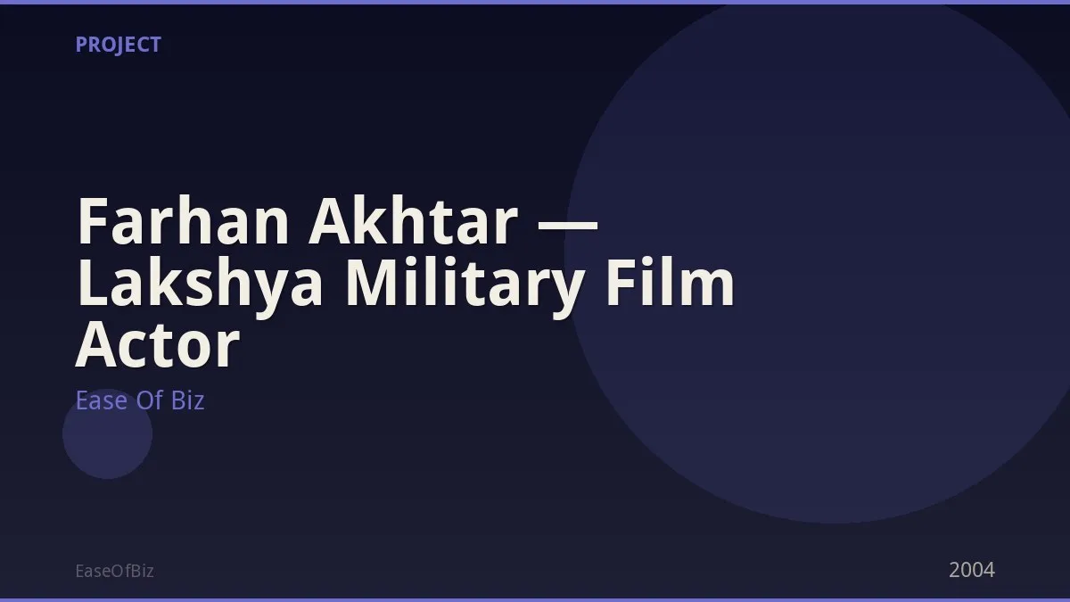 Farhan Akhtar — Lakshya Military Film Actor