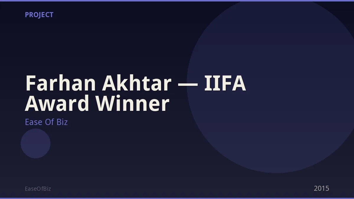 Farhan Akhtar — IIFA Award Winner