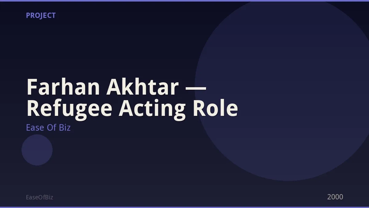 Farhan Akhtar — Refugee Acting Role