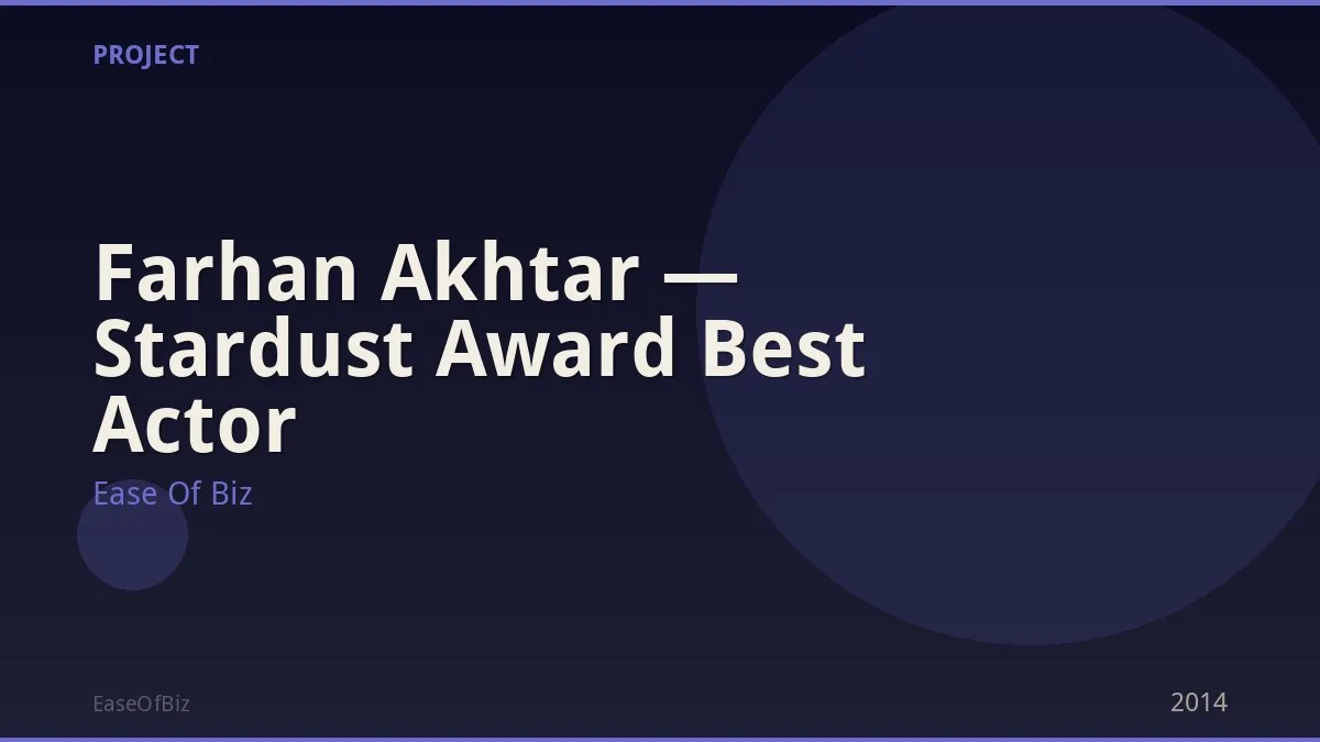 Farhan Akhtar — Stardust Award Best Actor