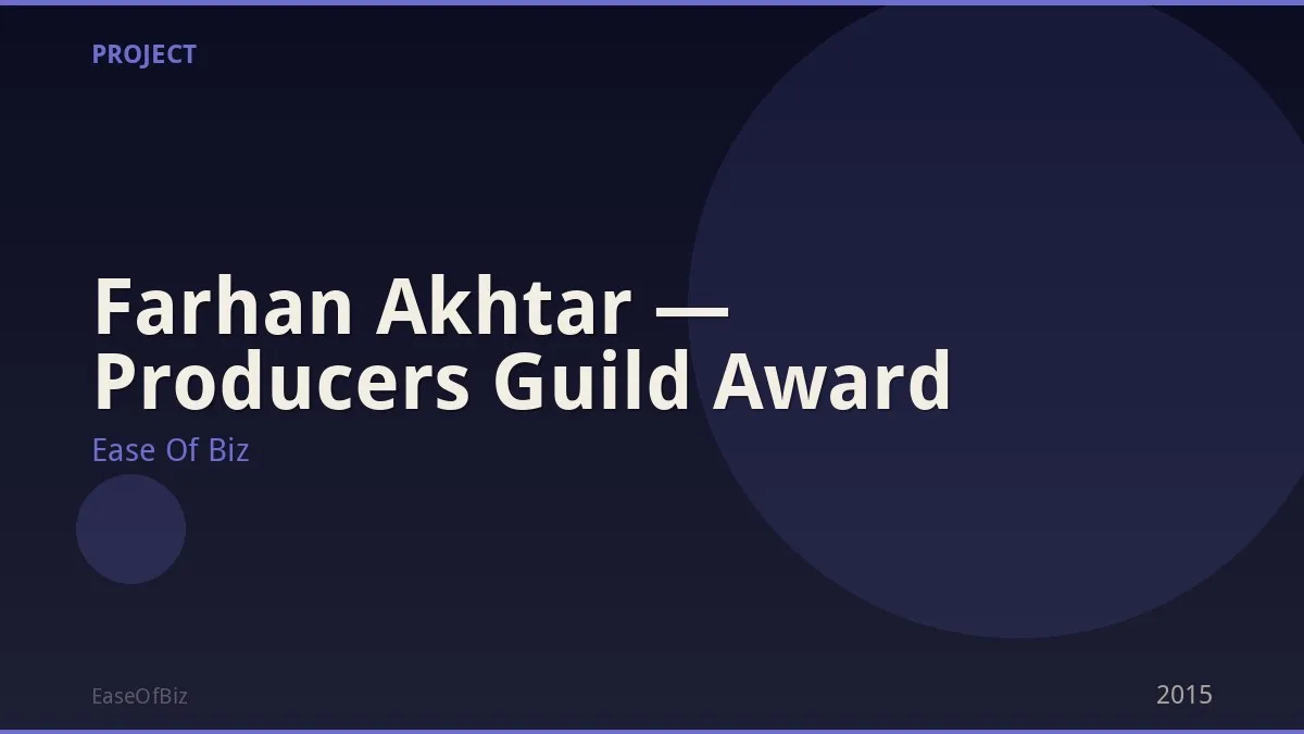 Farhan Akhtar — Producers Guild Award