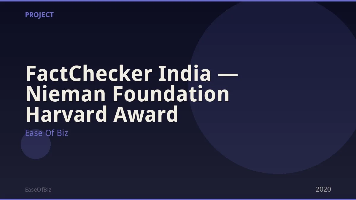 FactChecker India — Nieman Foundation Harvard Award