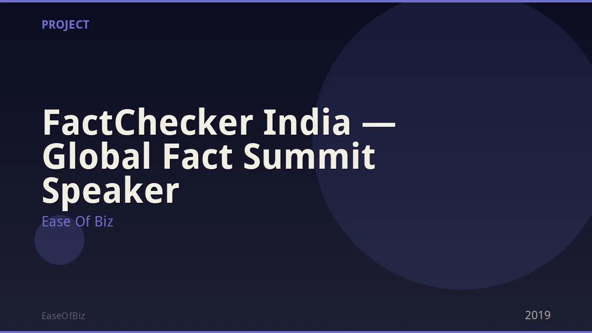 FactChecker India — Global Fact Summit Speaker