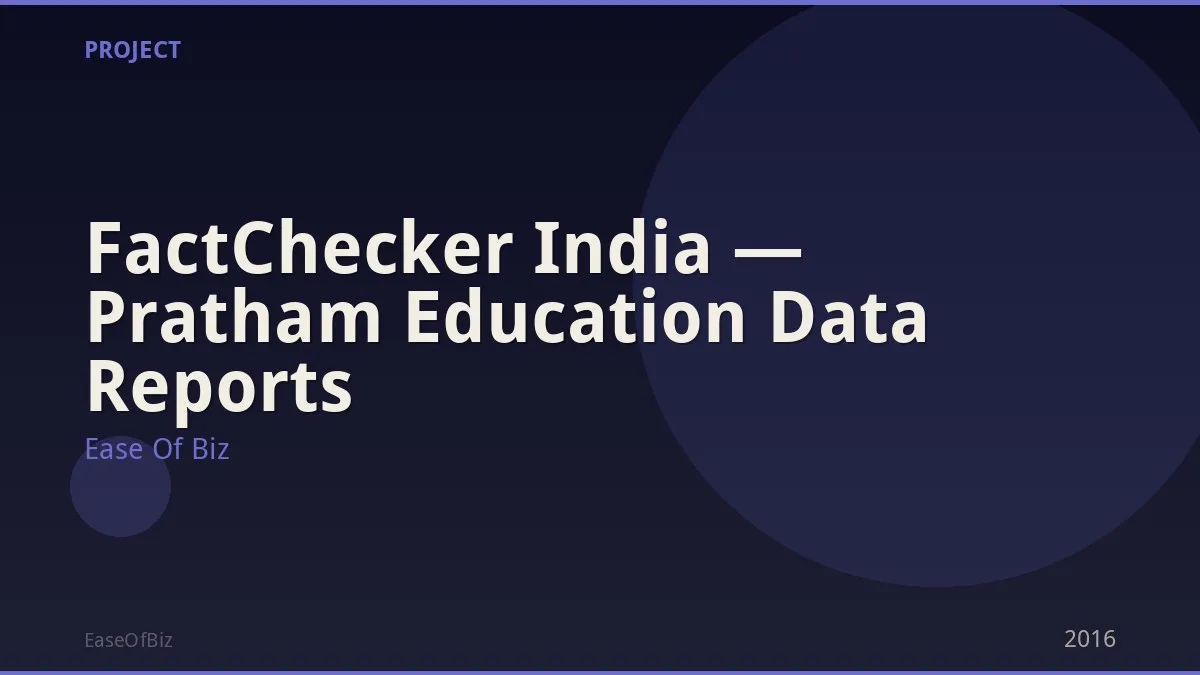 FactChecker India — Pratham Education Data Reports