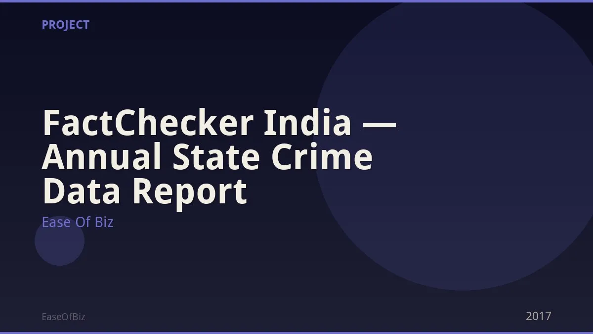 FactChecker India — Annual State Crime Data Report