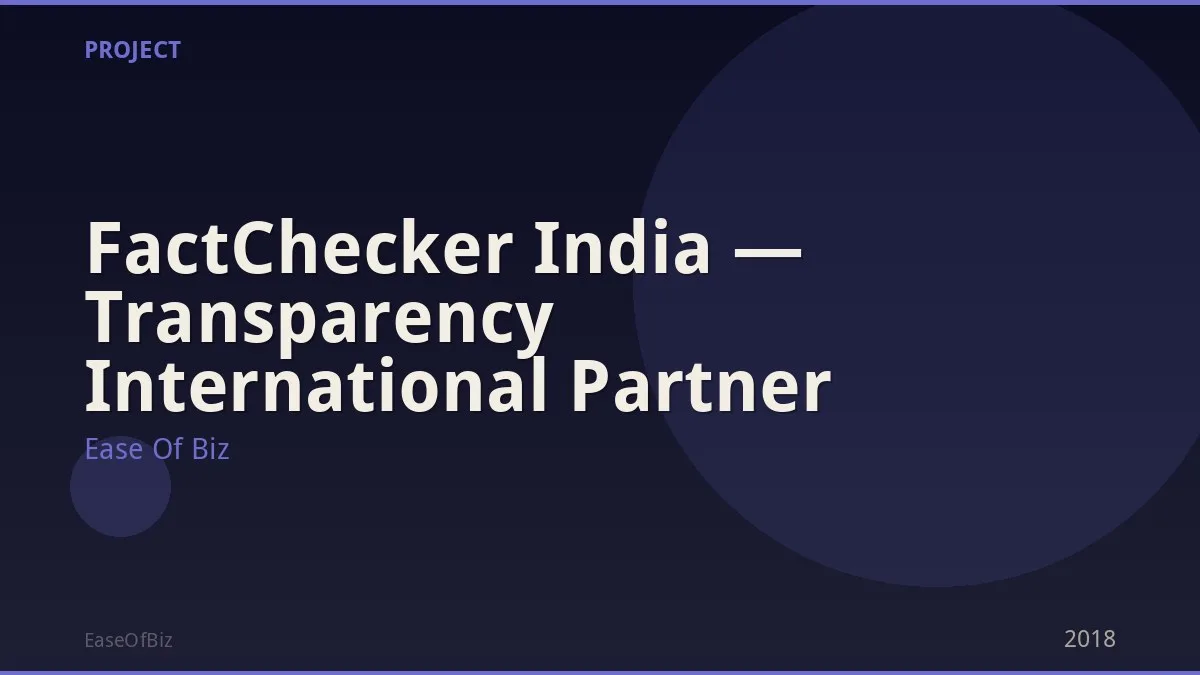 FactChecker India — Transparency International Partner
