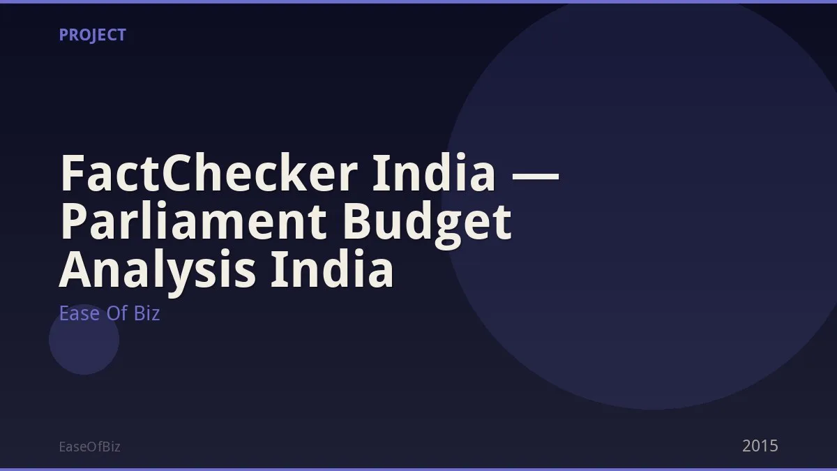 FactChecker India — Parliament Budget Analysis India