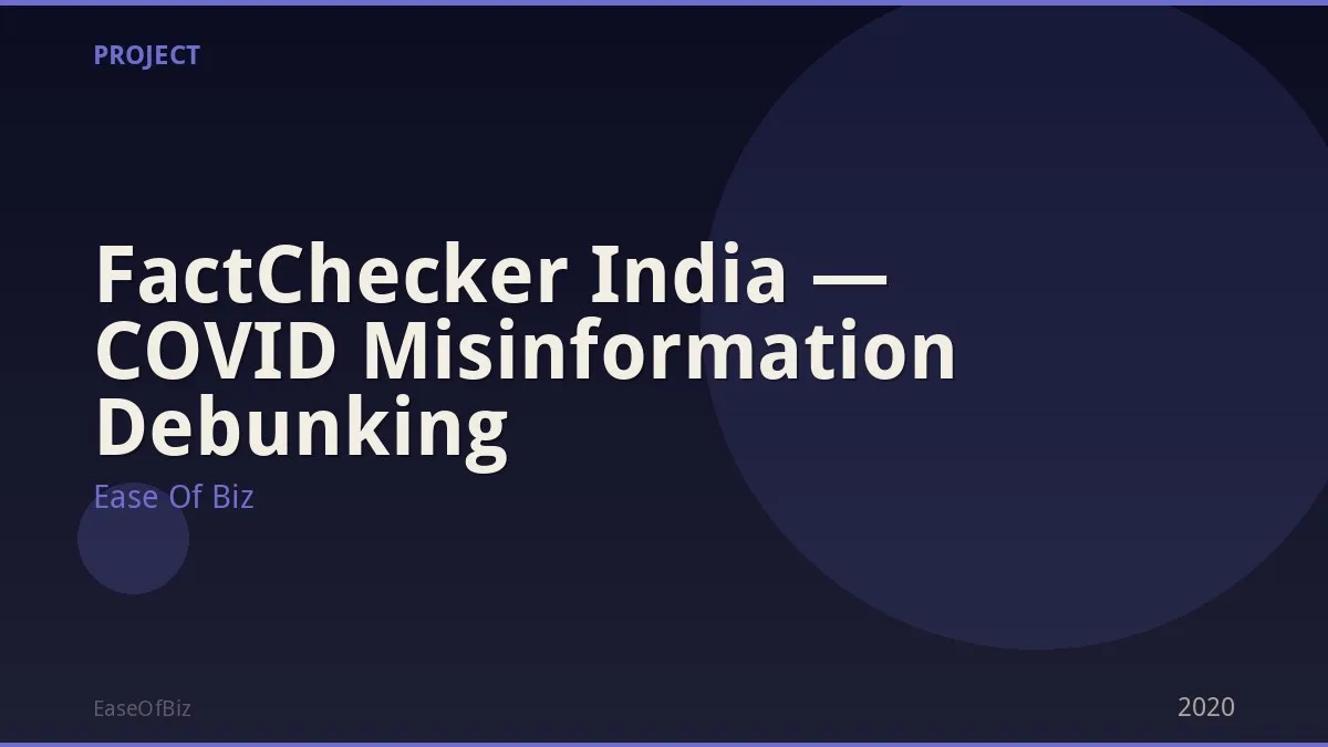 FactChecker India — COVID Misinformation Debunking