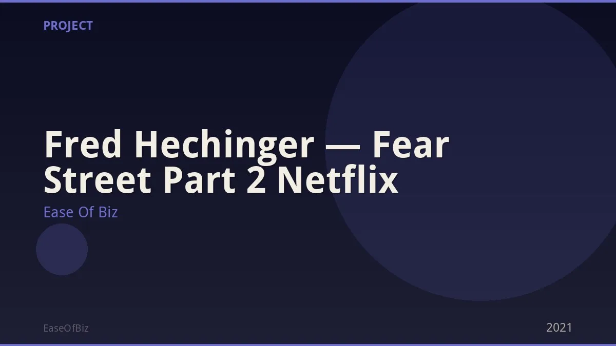 Fred Hechinger — Fear Street Part 2 Netflix