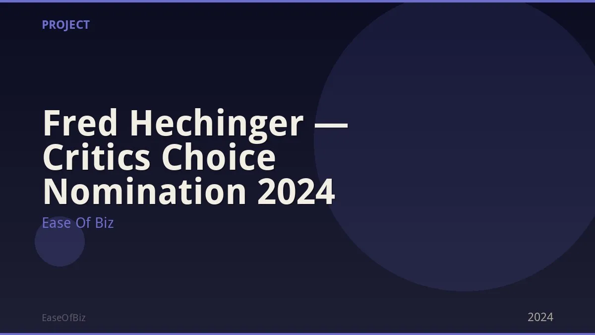 Fred Hechinger — Critics Choice Nomination 2024
