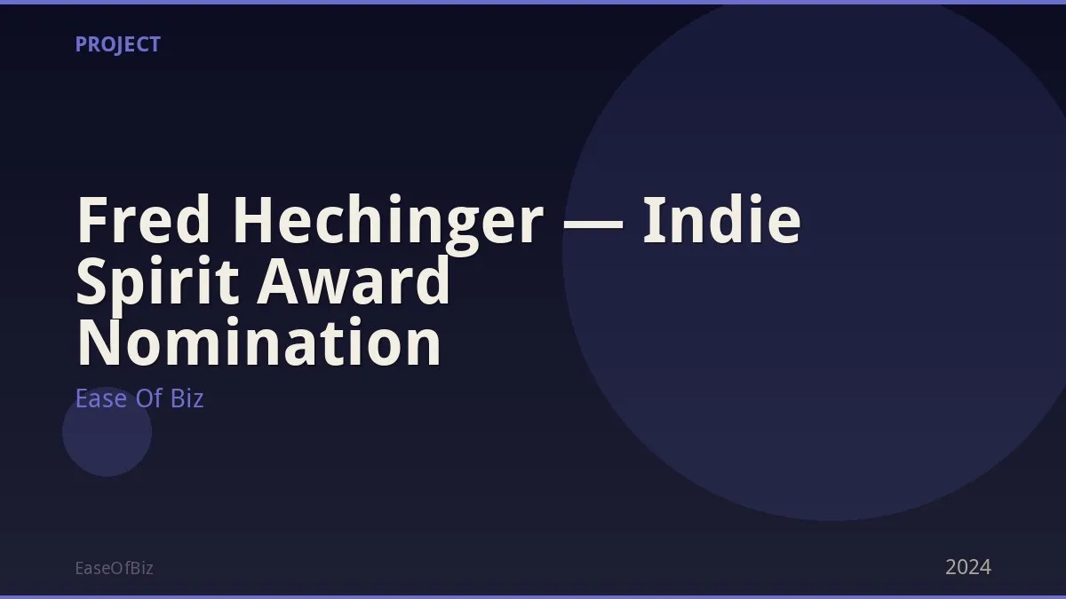 Fred Hechinger — Indie Spirit Award Nomination