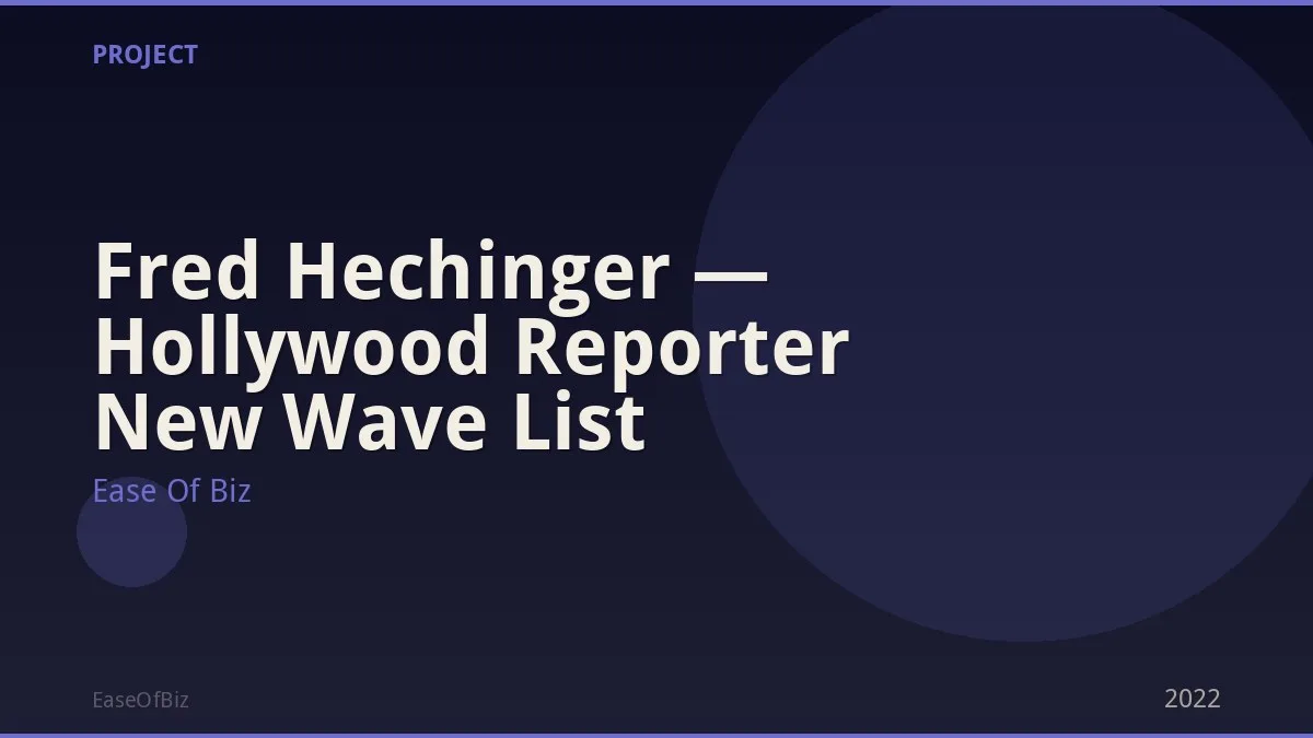 Fred Hechinger — Hollywood Reporter New Wave List