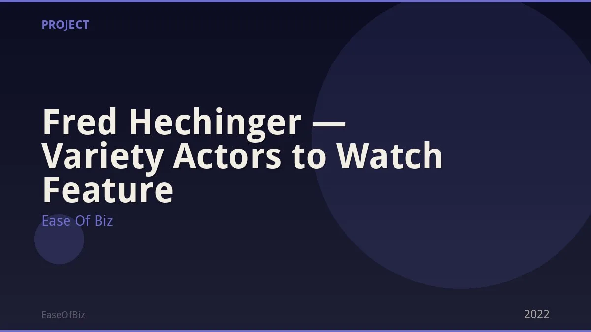 Fred Hechinger — Variety Actors to Watch Feature
