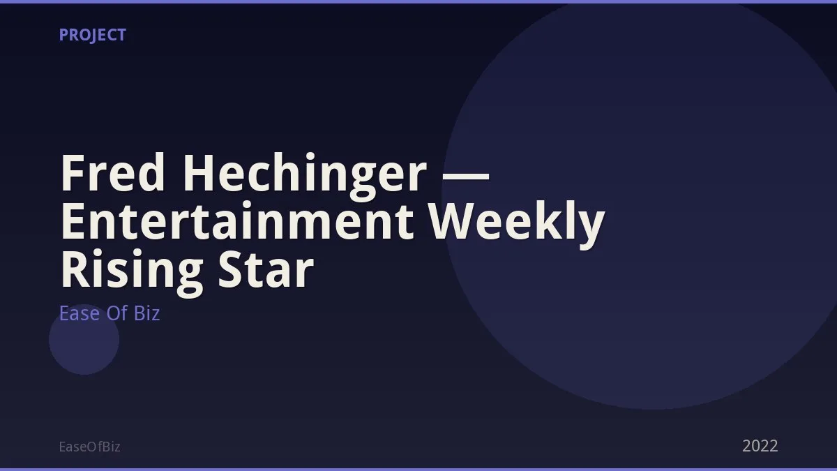 Fred Hechinger — Entertainment Weekly Rising Star