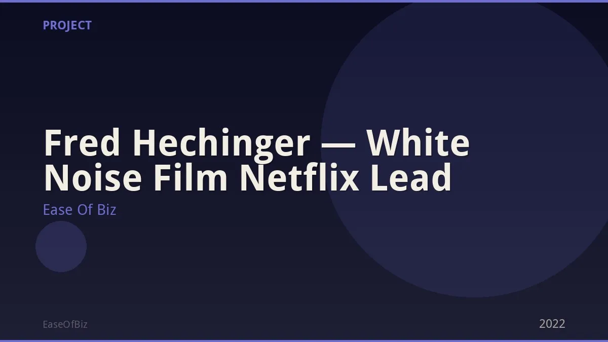 Fred Hechinger — White Noise Film Netflix Lead