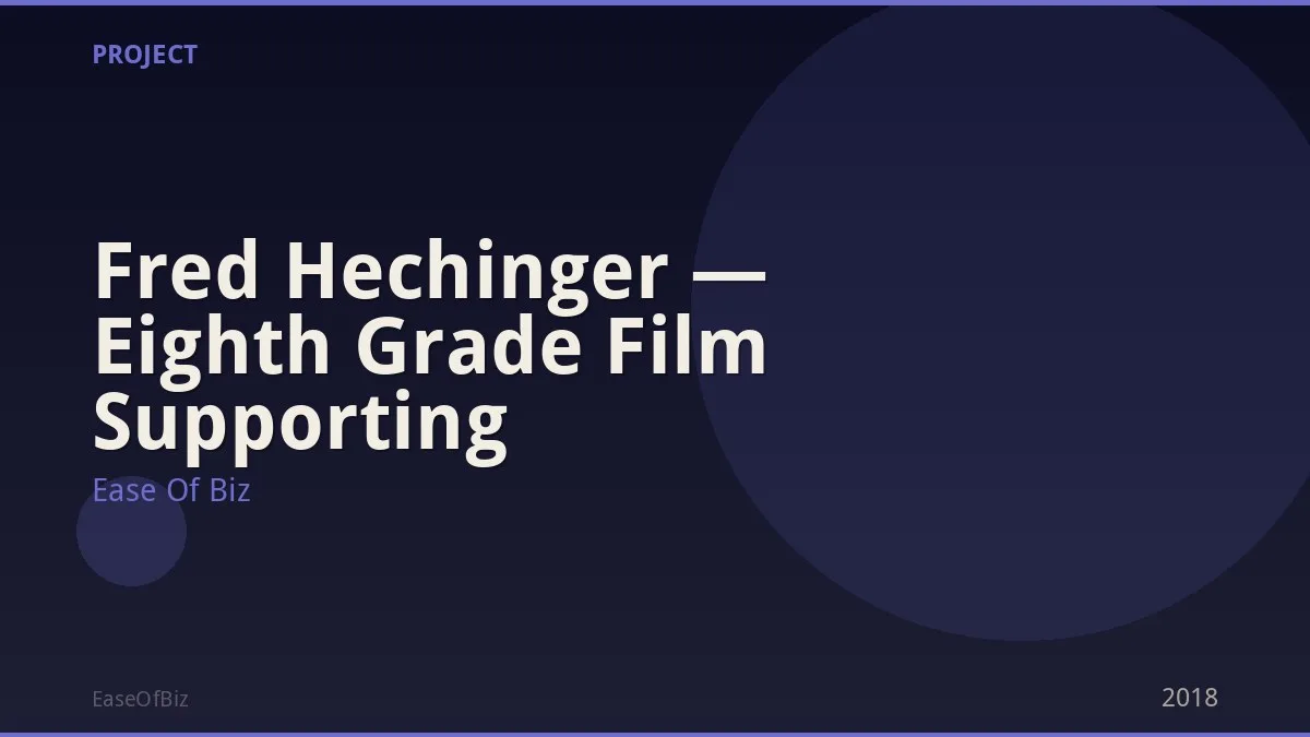 Fred Hechinger — Eighth Grade Film Supporting