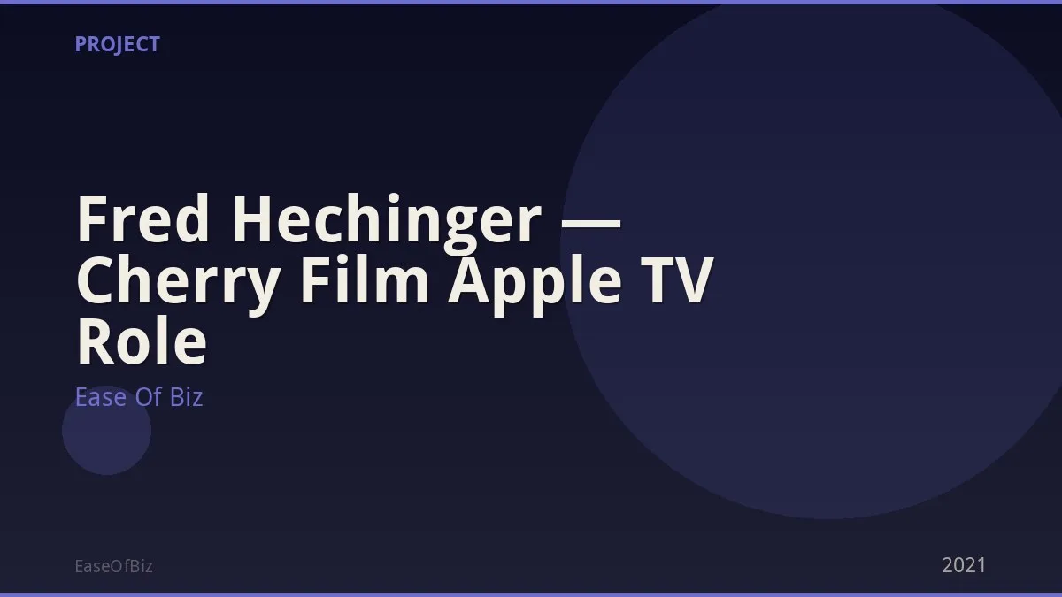Fred Hechinger — Cherry Film Apple TV Role