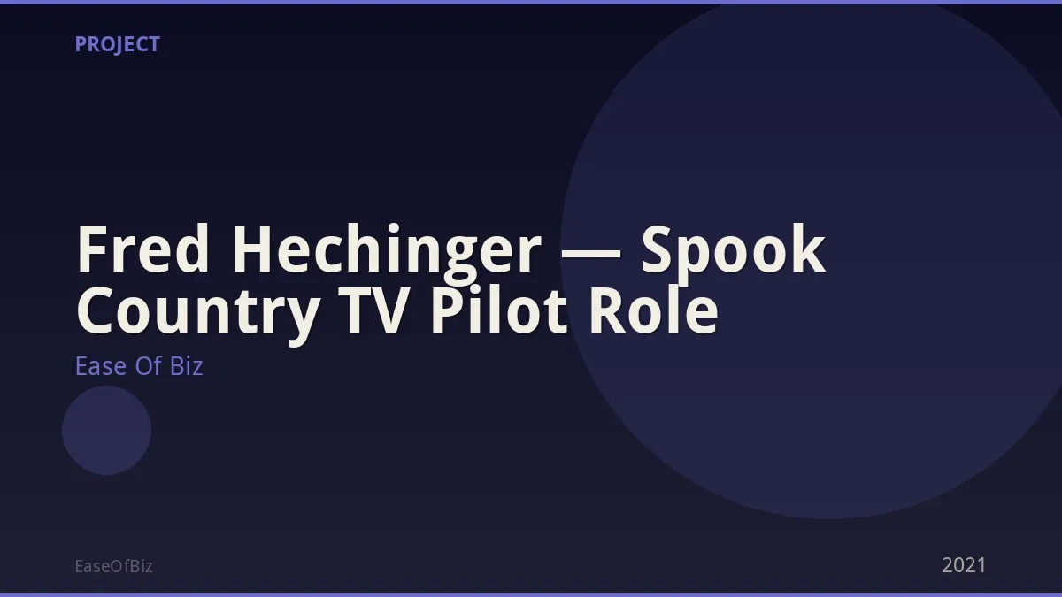 Fred Hechinger — Spook Country TV Pilot Role