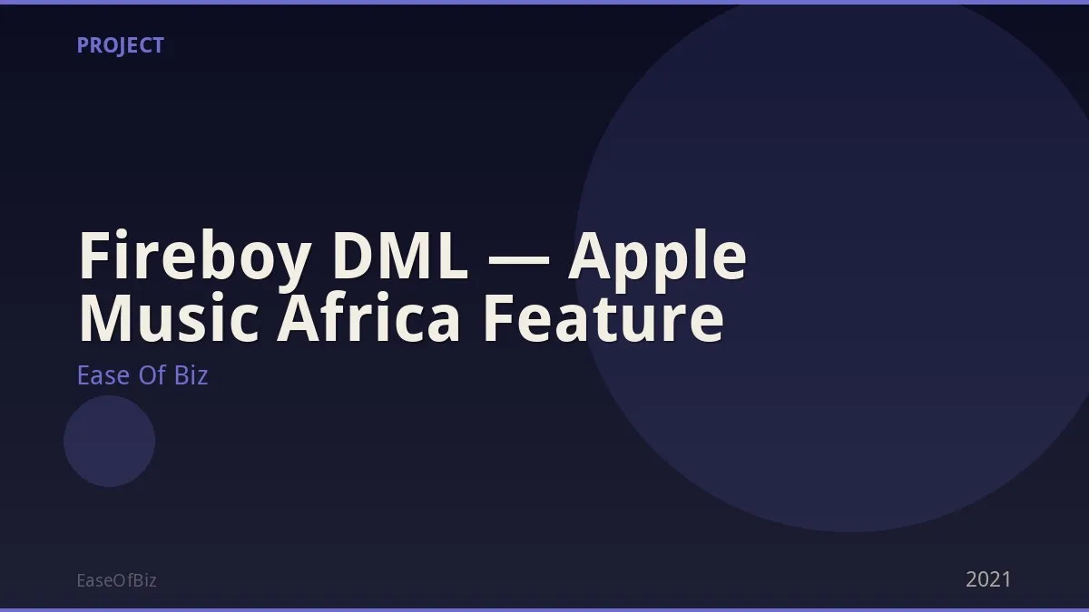 Fireboy DML — Apple Music Africa Feature