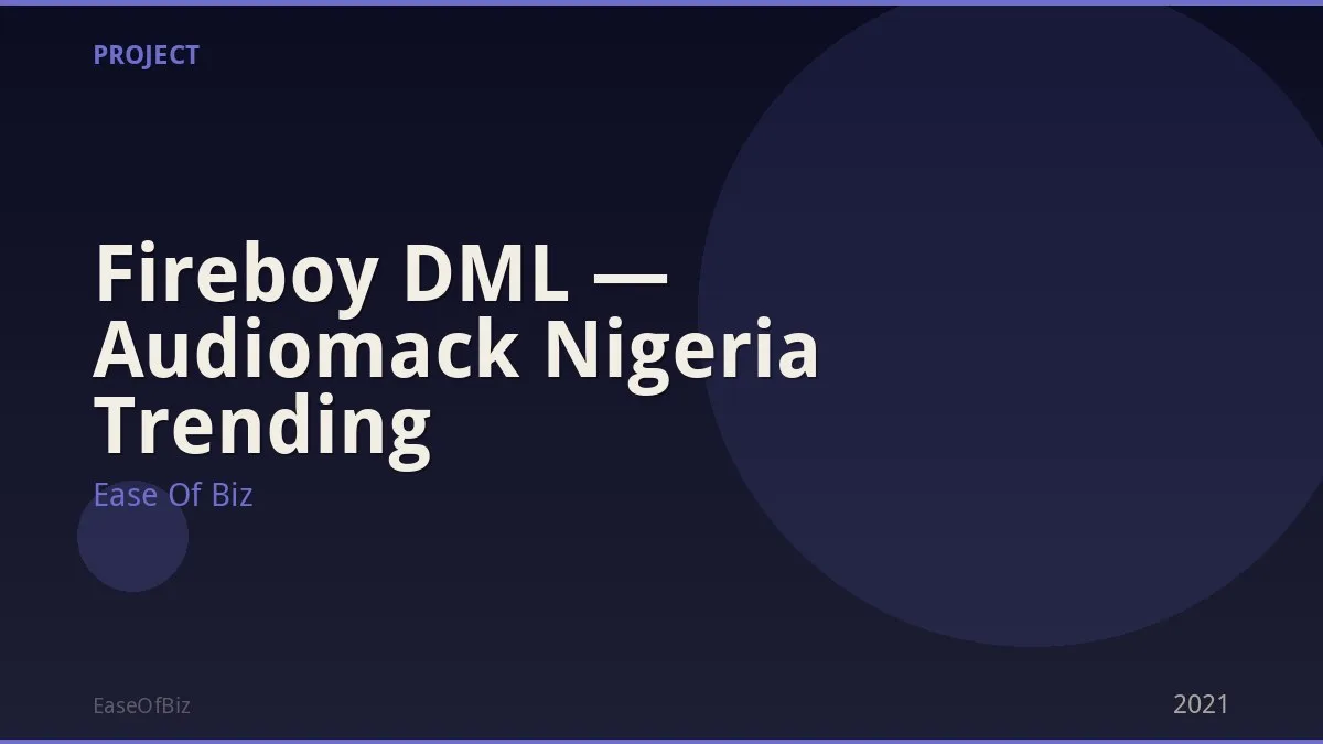 Fireboy DML — Audiomack Nigeria Trending