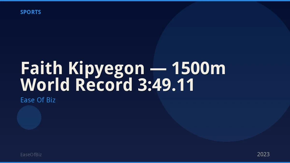 Faith Kipyegon — 1500m World Record 3:49.11