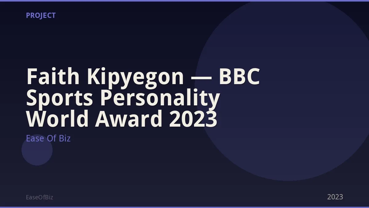 Faith Kipyegon — BBC Sports Personality World Award 2023