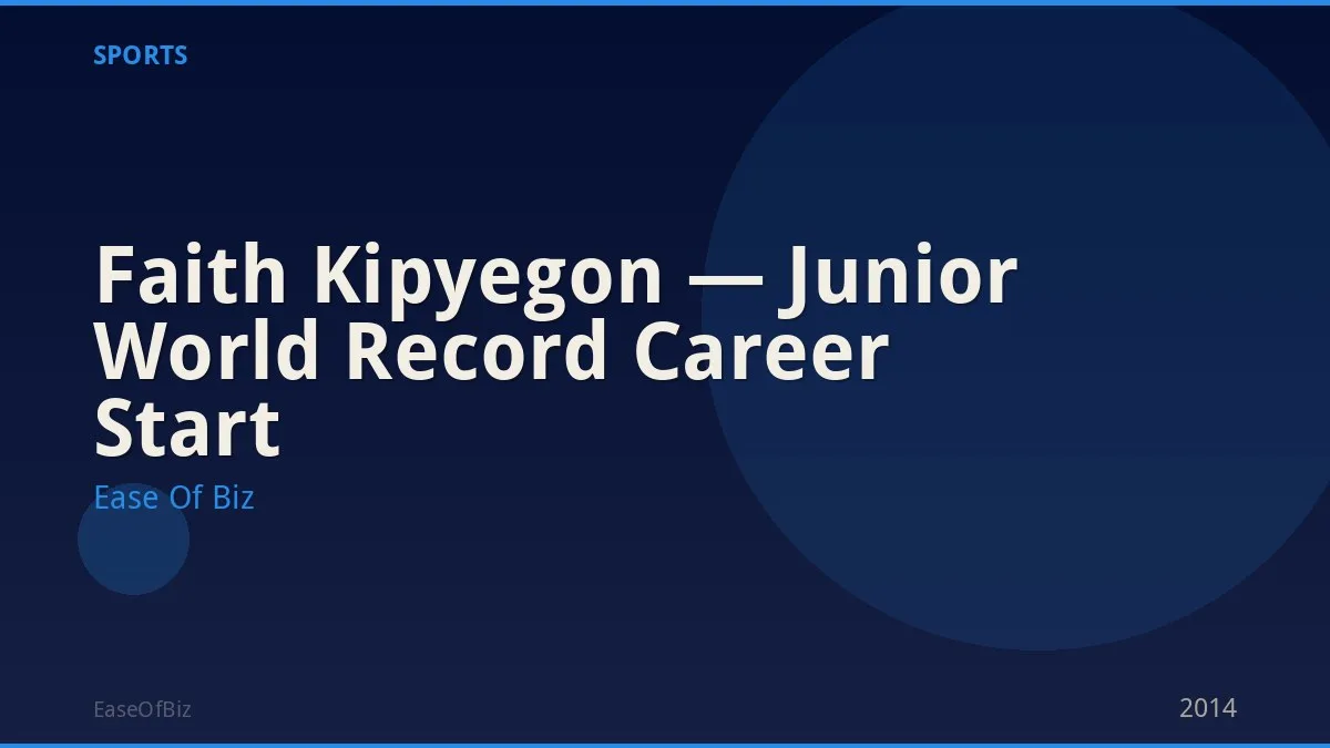 Faith Kipyegon — Junior World Record Career Start