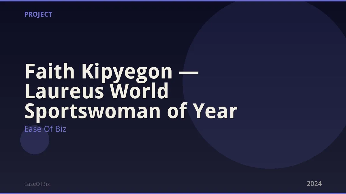 Faith Kipyegon — Laureus World Sportswoman of Year